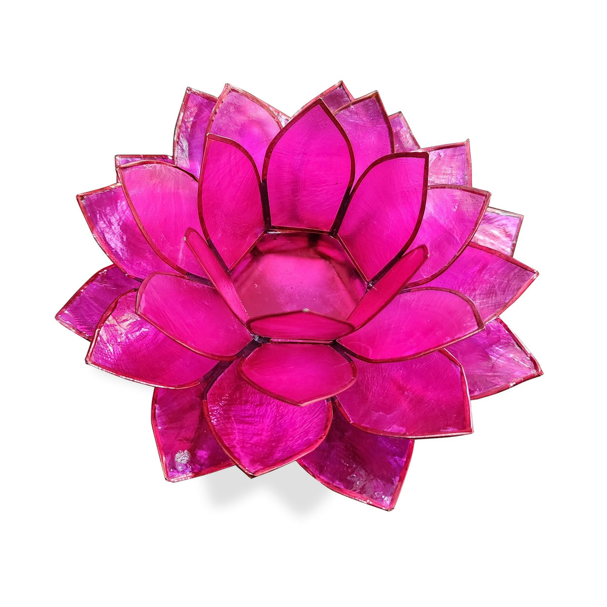 Moonshadow Handmade Capiz Shell Lotus Tea Light Holder (Pink)