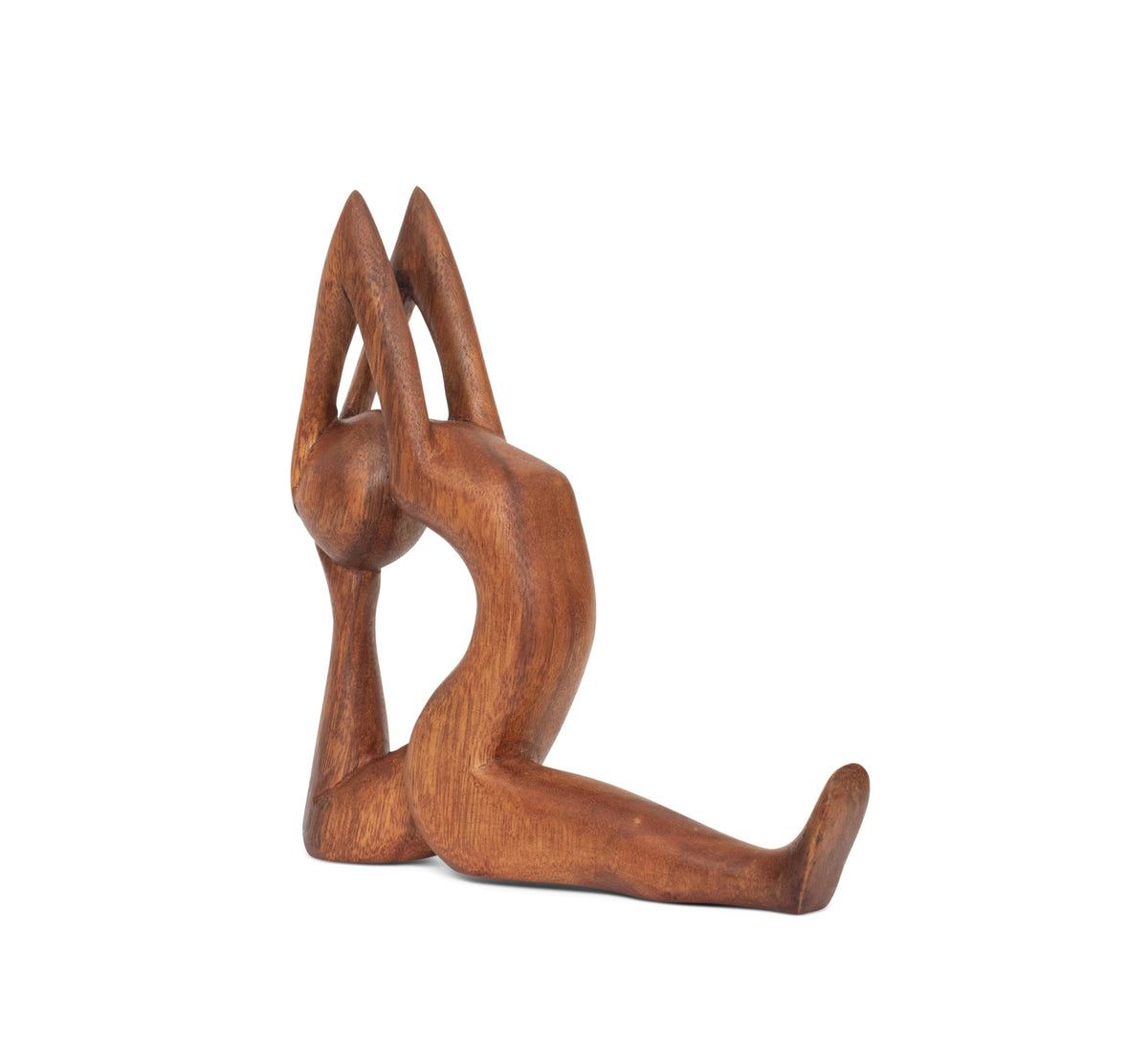 8" Wooden Handmade Yoga Statue (One-Legged Split in Mermaid Pose)