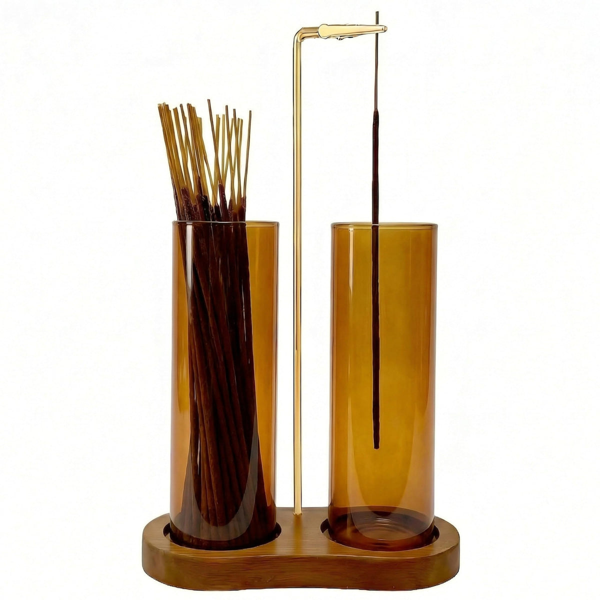 Amber Glass Incense Holder (Amber)