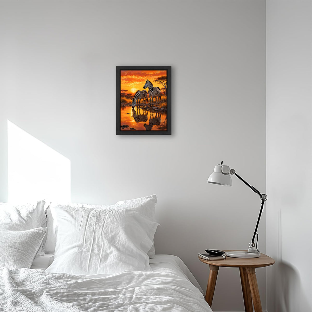 Zebra Decor Wall Art (Wall Art Framed 46 / 24"L x 16"W)