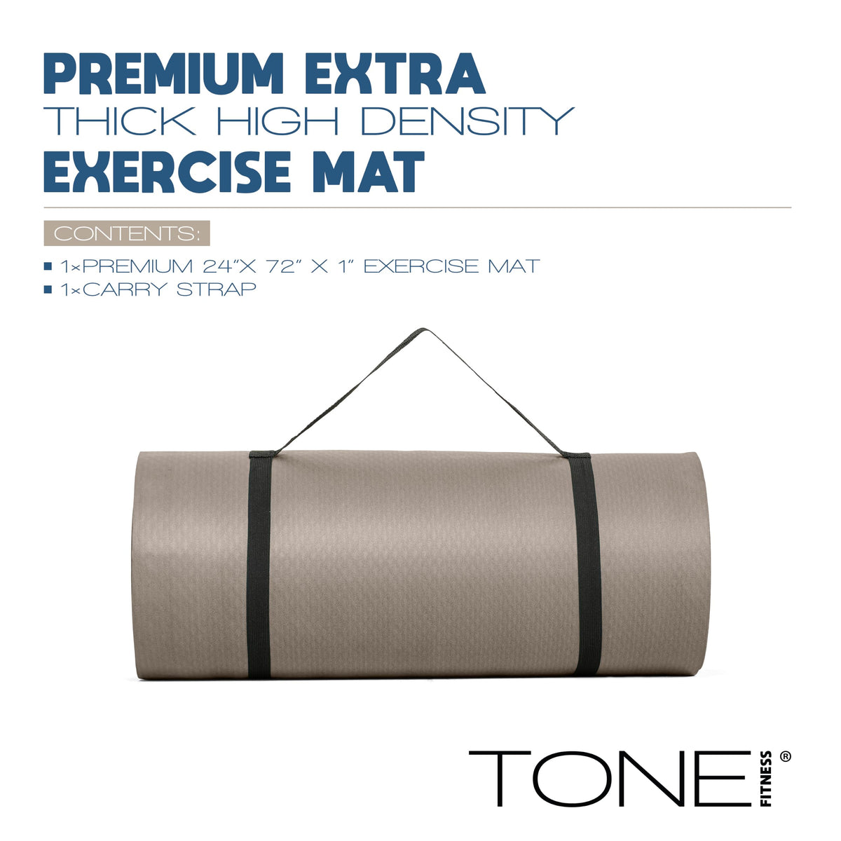 1" Extra Thick Yoga Mat (Diamond / Beige)