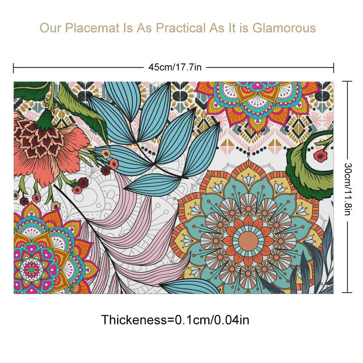 Boho Floral Placemat Set of 6 (Bohok-7 / 6pcs)