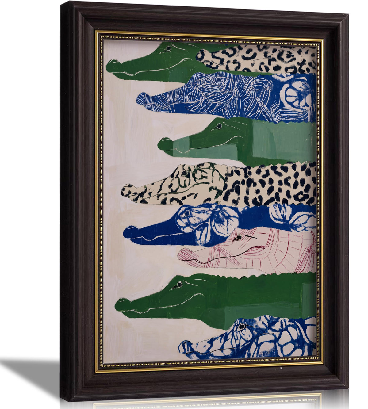 Colorful Vintage Alligator Wall Art (Alligator / 11"L x 9"W)