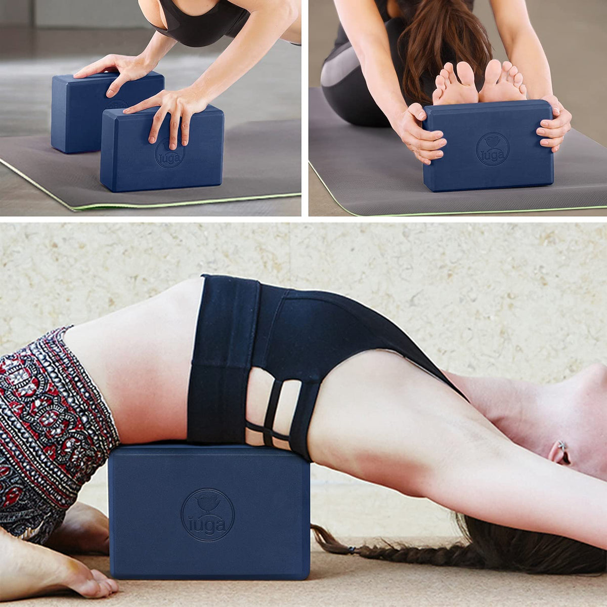 Yoga Block 2 Pack with Yoga Strap