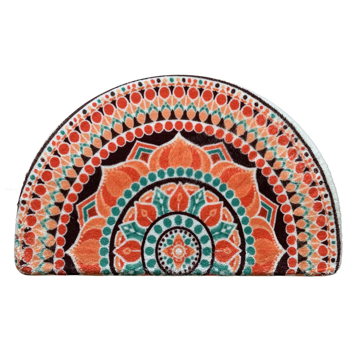 Mandala Semi Circle Doormat Bathroom Non (Orange)