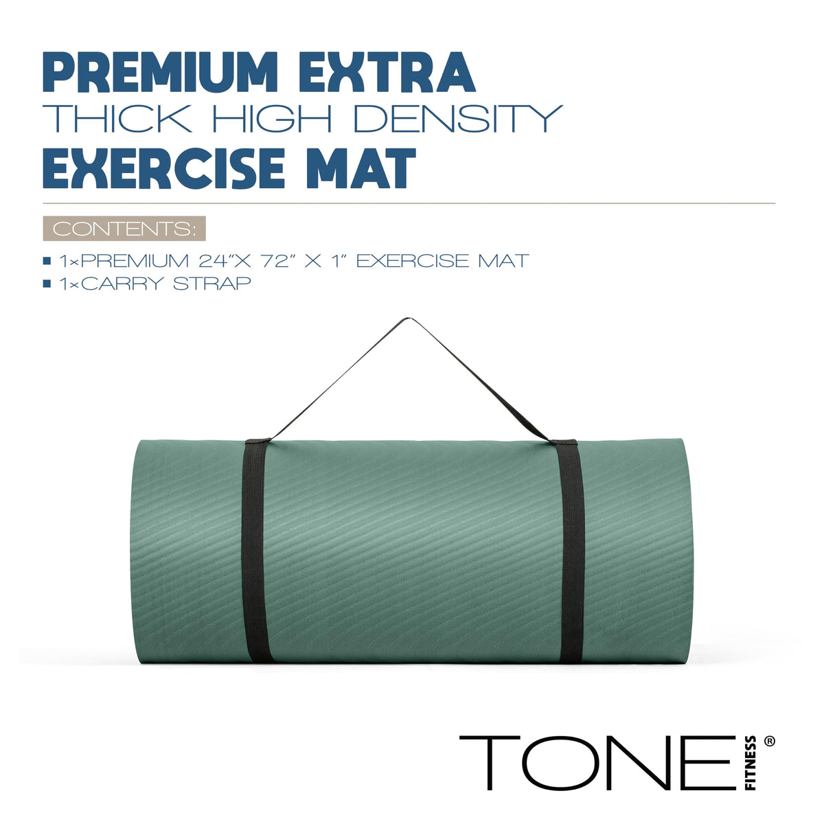 1" Extra Thick Yoga Mat (Wave / Teal)