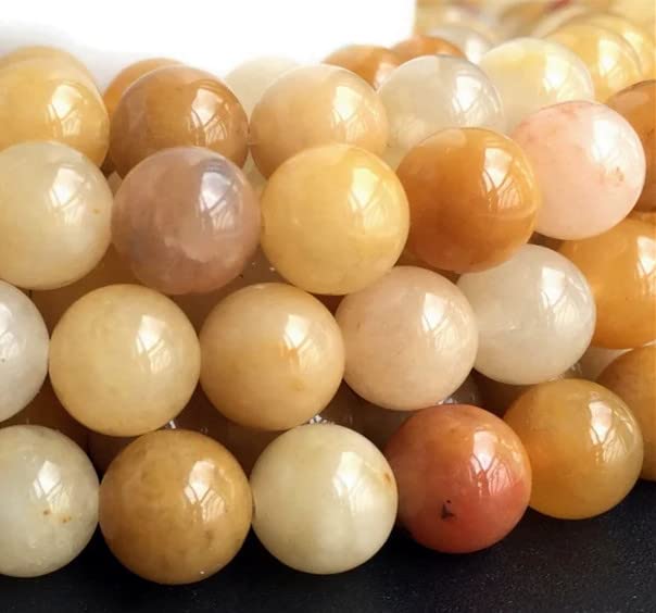 116 Pcs Yellow Jade Beads for Jewelry Making 6 MM Natural Jasper Gemstones Loose Stone Beads (Yellow Jade / 6MM, 116-120pcs)