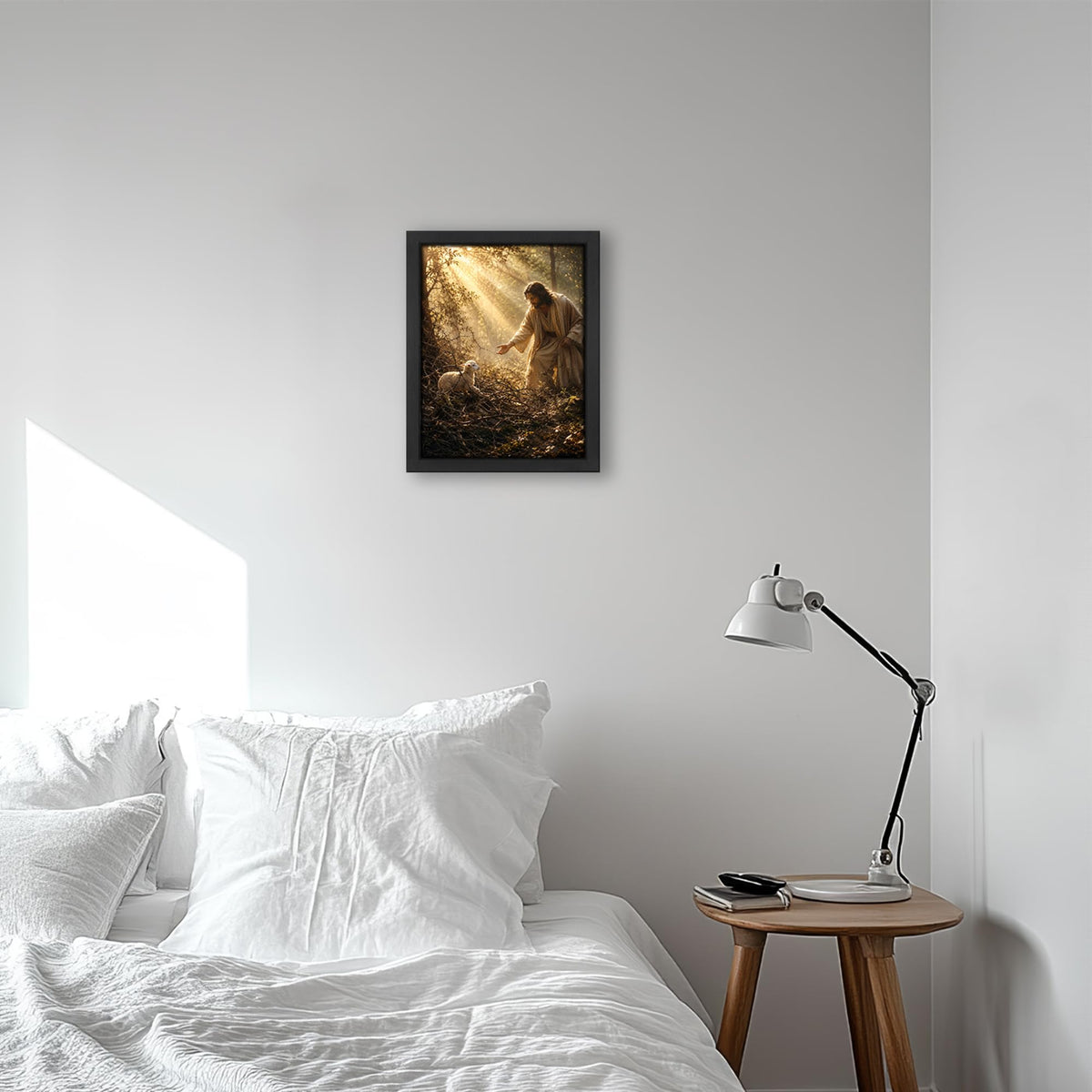 Jesus Lamb Decor Wall Art (Wall Art Framed 13 / 24"L x 16"W)