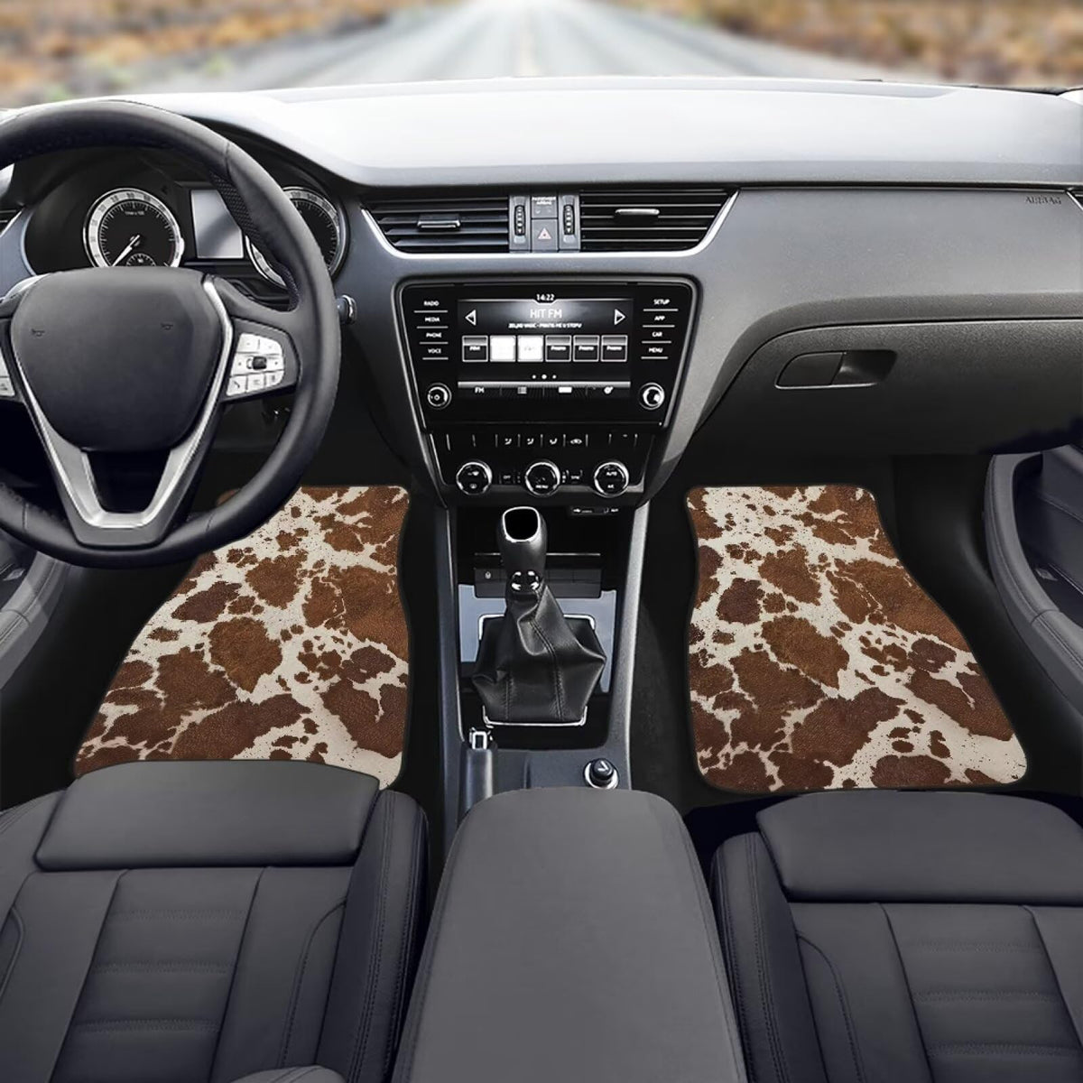 Brown Cow Auto Floor Mats Rubber Car Floor Mats Non Slip Foot Pads for Cars Automotive Carpet Mat Protector Universal Auto Vehicle SUV Van Vehicle Truck (Brown Cow)