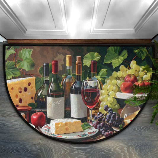 Grapes Farmhouse Wine Half Round Door Mat (A-2)