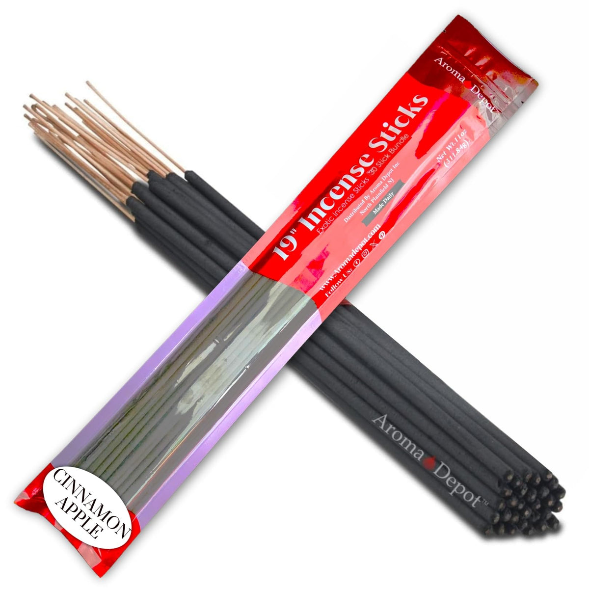 Cinnamon Apple19'' Incense Sticks Jumbo. Approx 27 to 30 Sticks Per Bundle. 19 Inch Extra Large