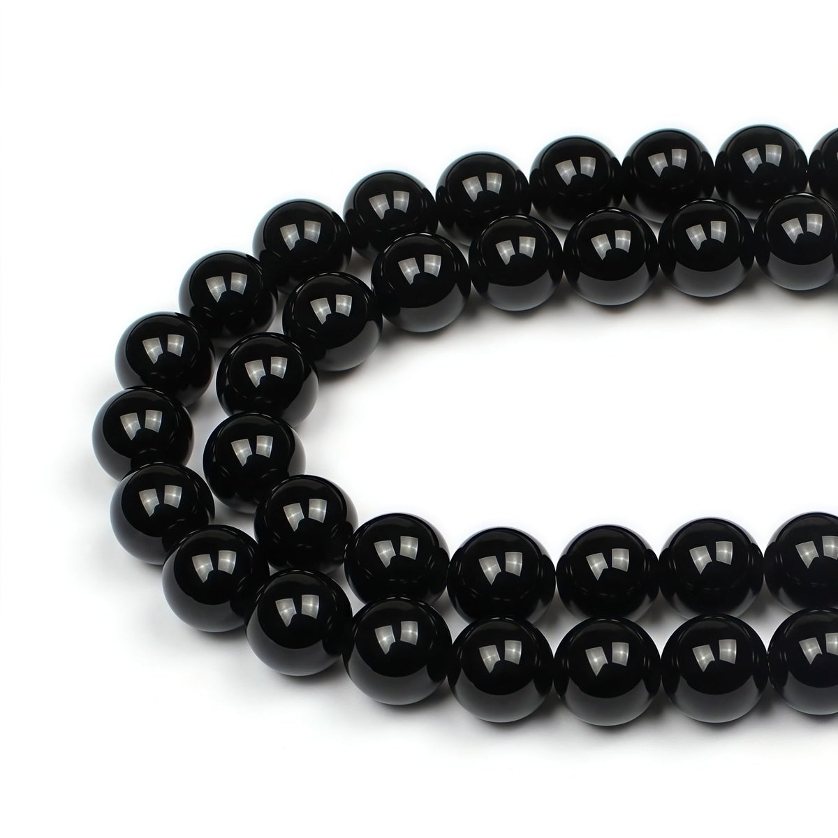 Natural Stone Bead Black Onyx Gemstone Loose Beads for Jewelry Making Bracelet Necklace 14mm (Black Agate / 14mm)