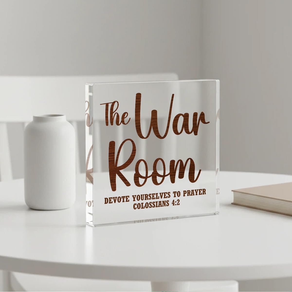 War Room Decor Prayer Room Decor Christian Decorations Regalos Cristianos Regalos Religious Gifts Faith Based Gifts Bible Verse Acrylic Sign for Home Office Bedroom Desktop (The War Room / Square acrylic)