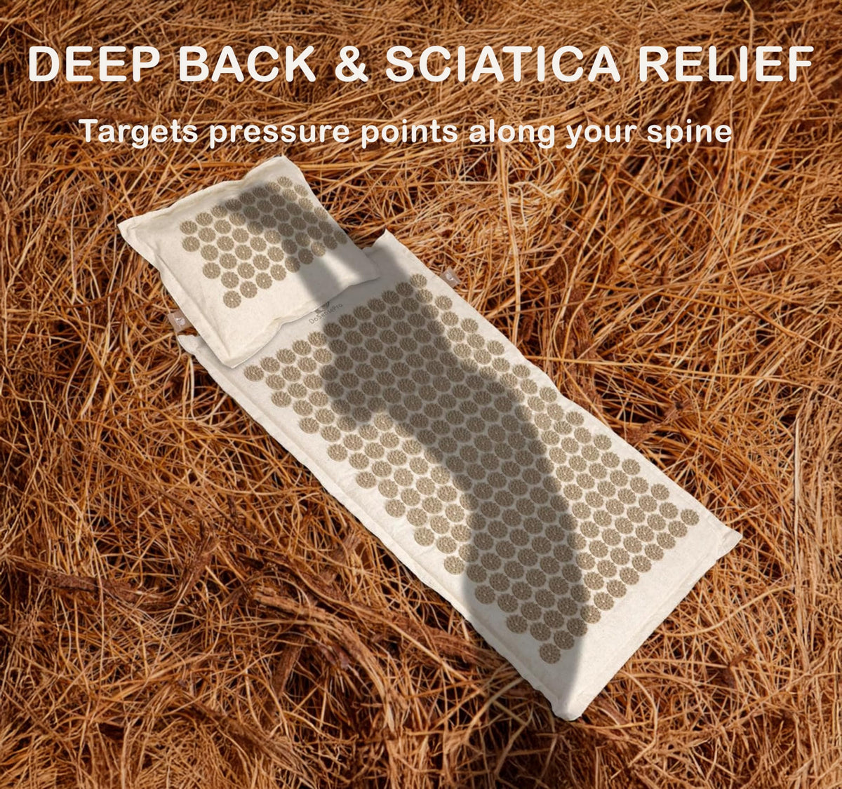 Acupressure Mat and Pillow Set (Natural Linen Beige)