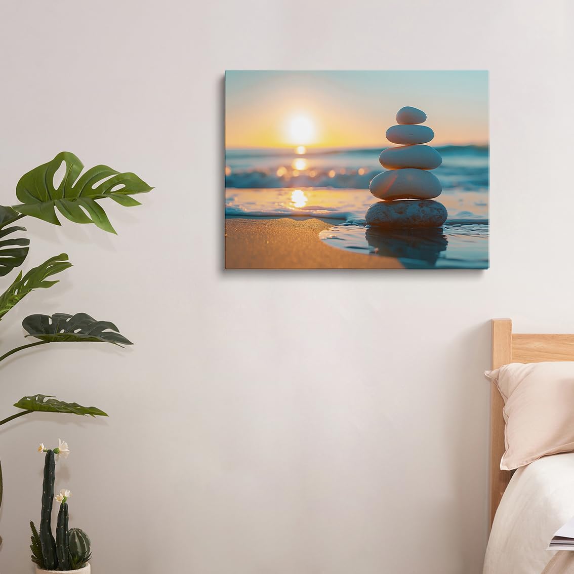 Zen Ocean Sunset Wall Art (Wood Framed-1 / 16"L x 20"W)