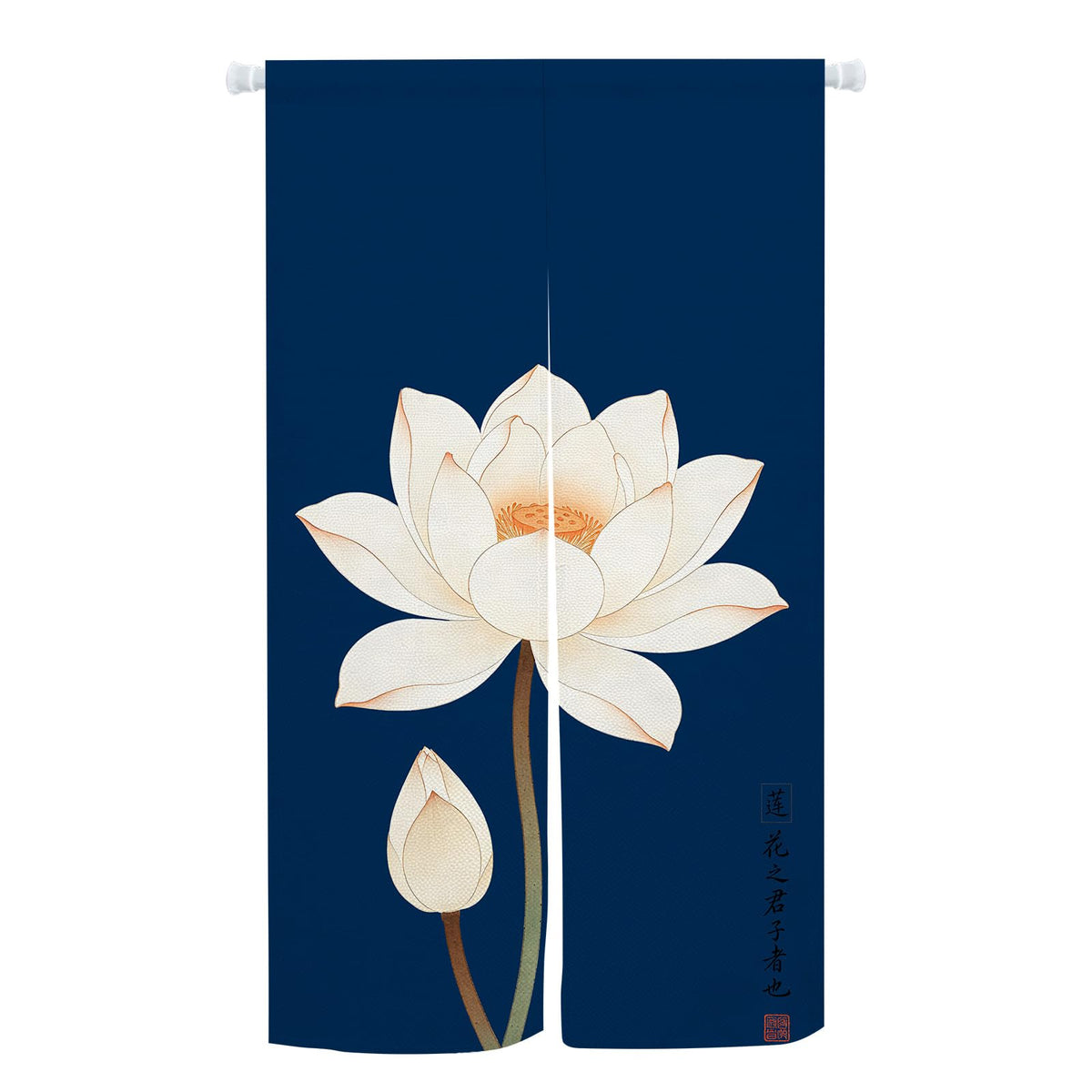 Japanese Noren Doorway Curtain (Blue White / 33.5"W x 59"L (Pack of 1))