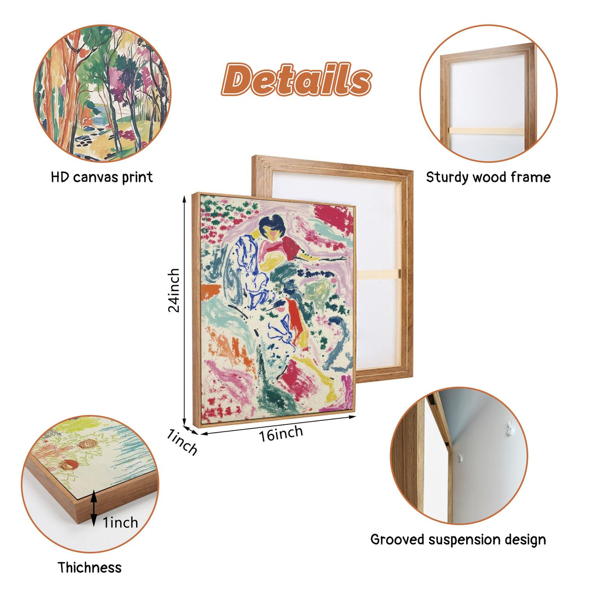 Matisse Gallery Framed Wall Art (Matisse / 16"L x 24"W)