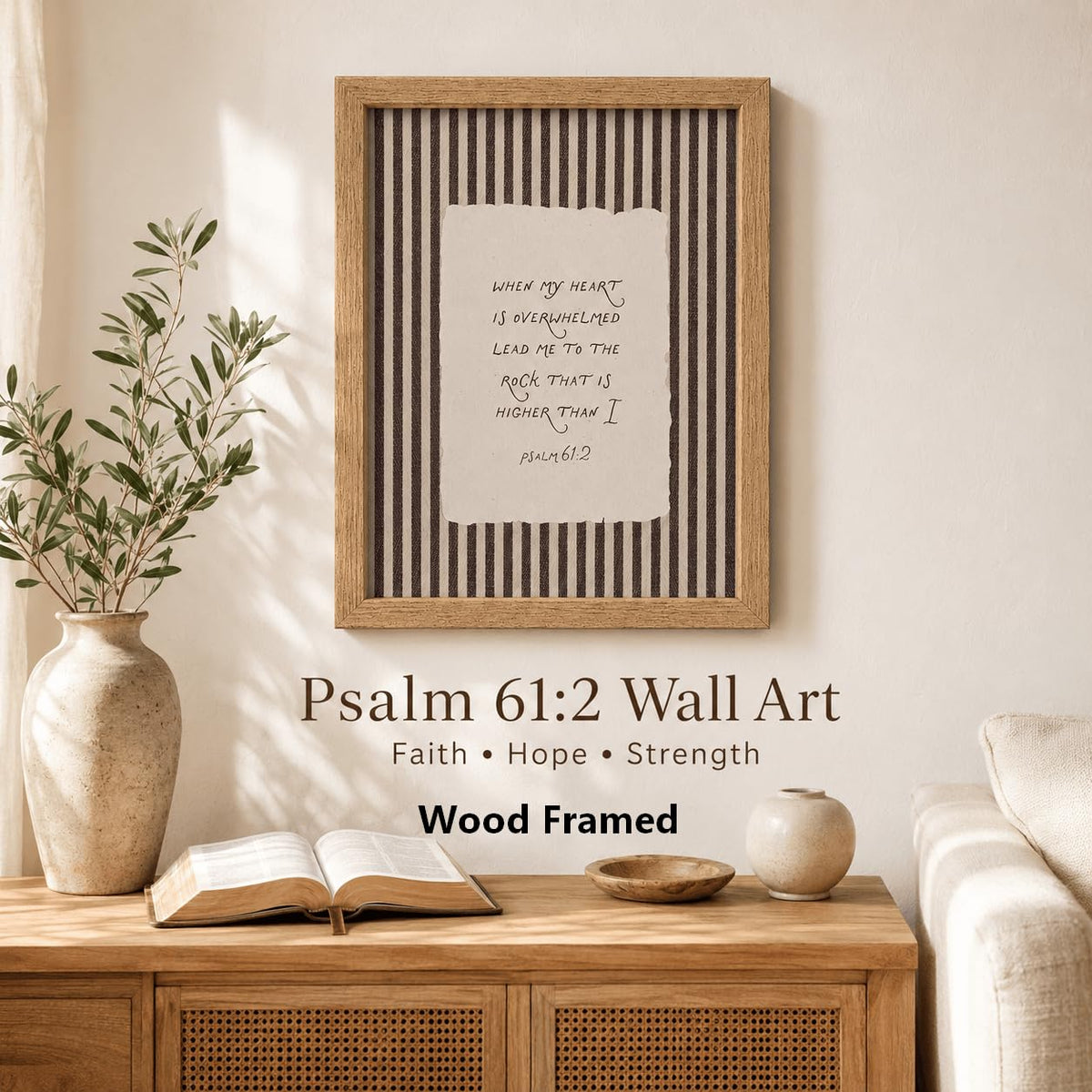 Bible Verse Framed Wall Art (Bible / 24"L x 16"W)