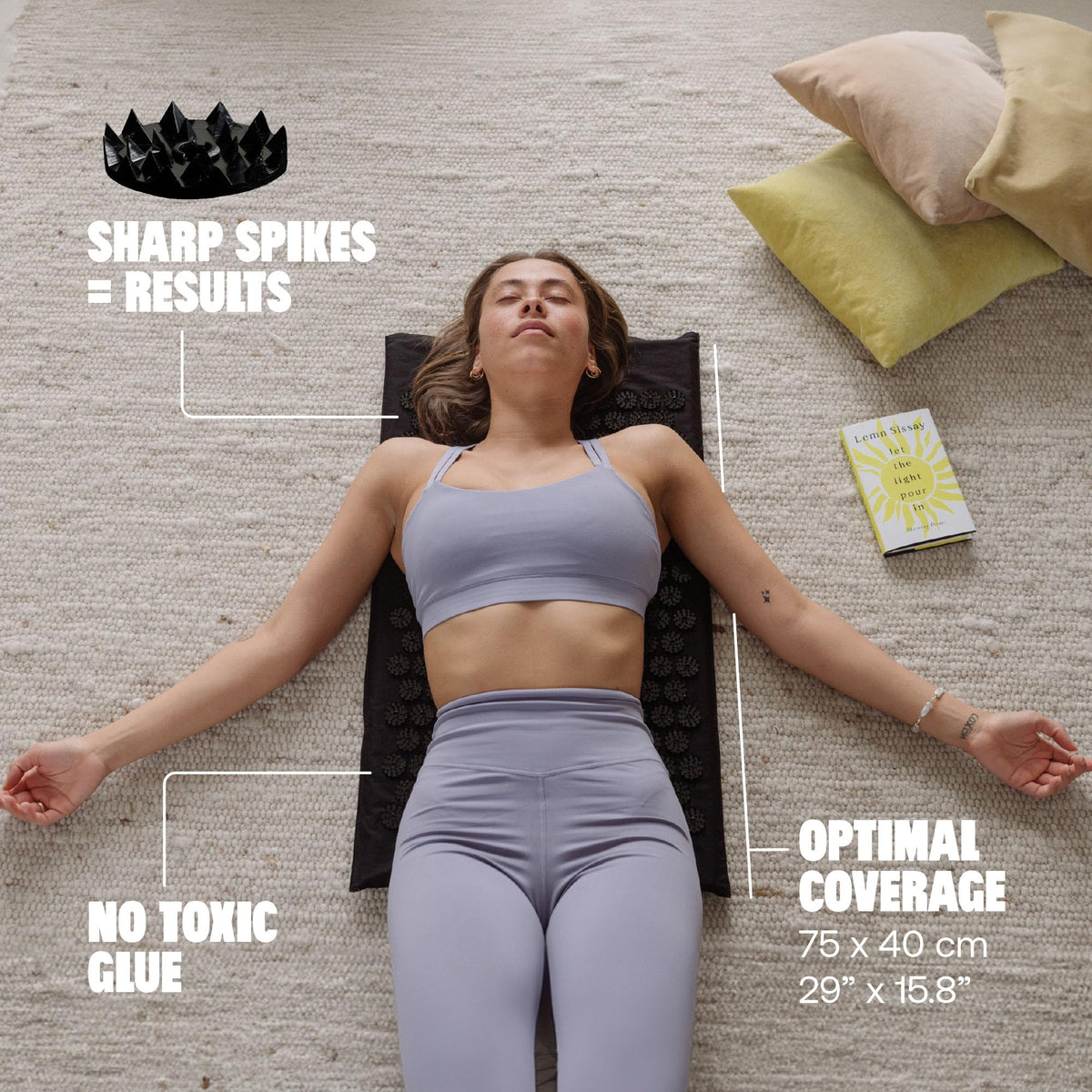 Acupressure Mat for Tension Release (Level 2 / Black)