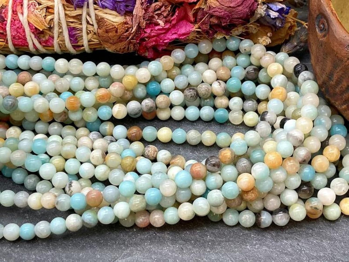 108Pcs Amazonite Beads for Bracelet Jewelry Making 8MM Natural Loose Amazonite Stone Beads Gemstone Beads Round (Amazonite / 8MM, 108pcs)