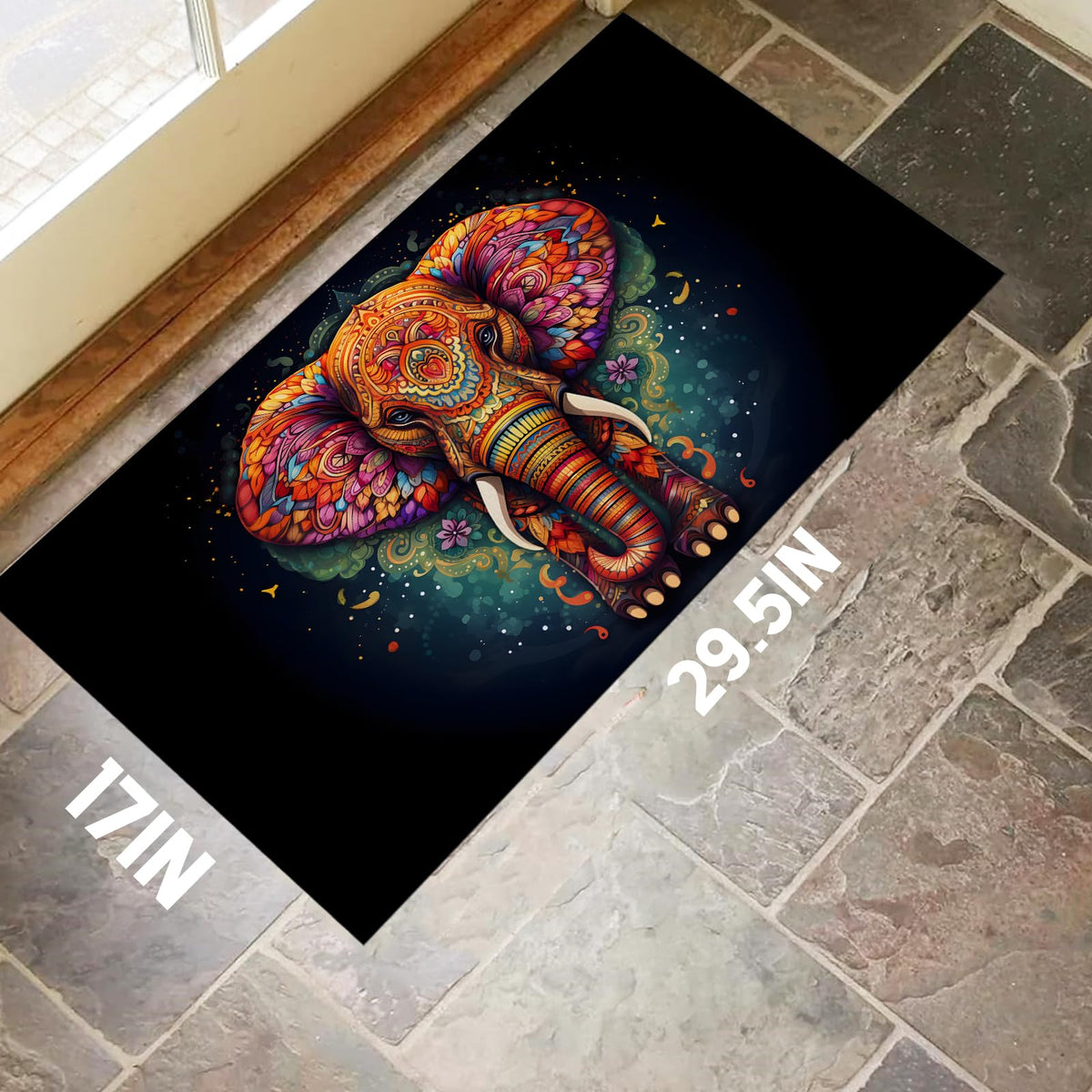 Colorful Elephant Indoor Door Mat (Elephant)