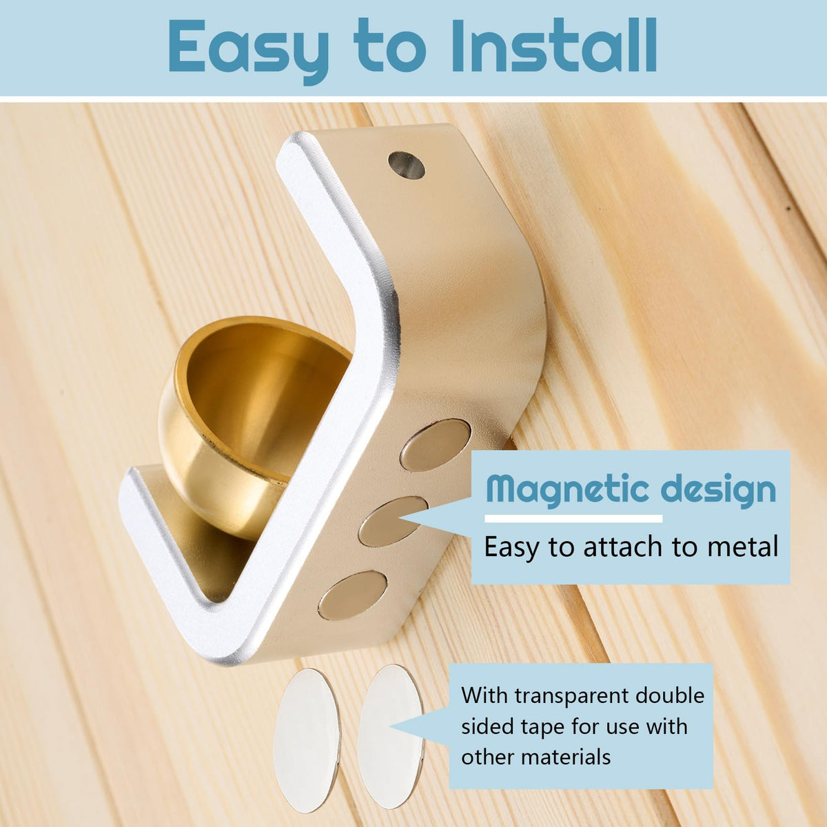 1 Pcs Magnetic Wooden Doorbell Chime (Metallic Silver)