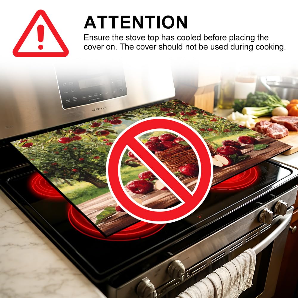 Farmhouse Apple Stove Top Cover 28x20 Inch Decorative Kitchen Cover (Colorful2098)