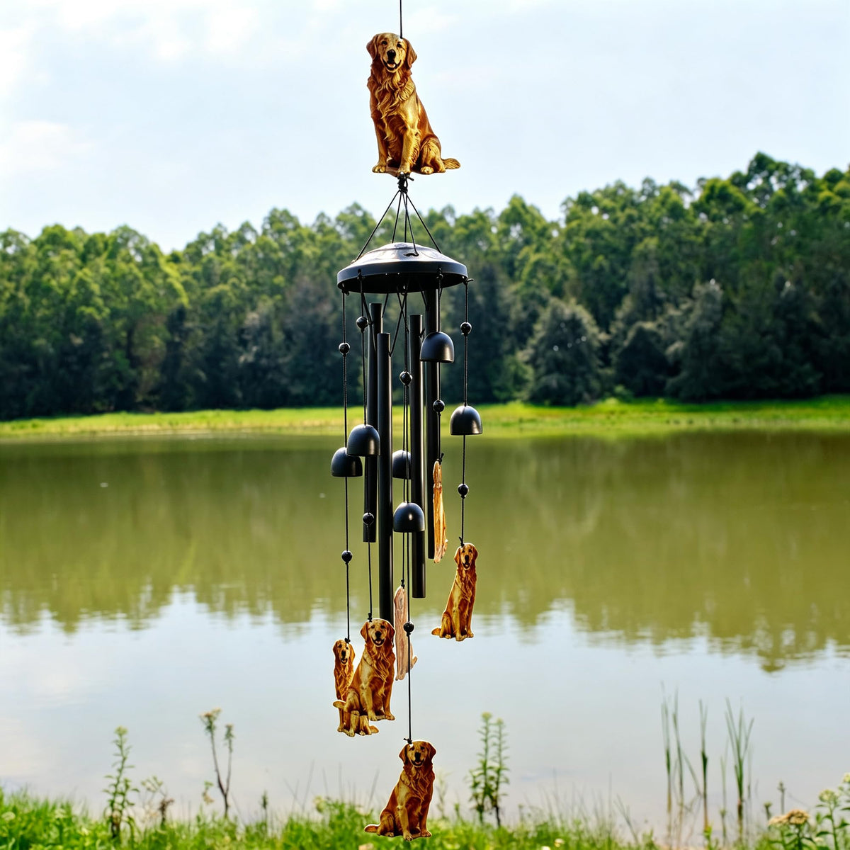 Golden Retriever Wind Chimes for Outside