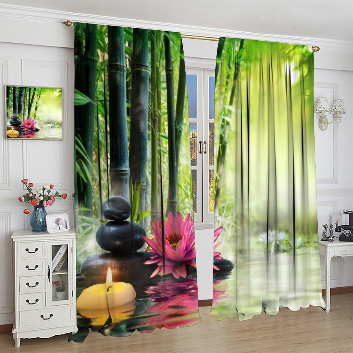Bamboo Forest Blackout Curtains for Bedroom (26"W x 84"L (Pack of 2) / Style-3)