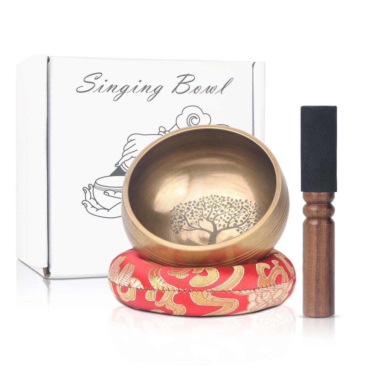 Tibetan Singing Bowls Set (3.5inch World Tree)