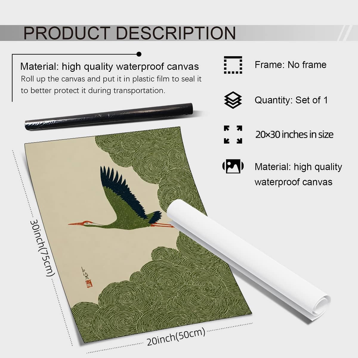Vintage Japanese Flying Wall Art Nature Bird Pictures Aesthetics Posters Minimalist Animal Canvas Prints Nordic Nature Zen Calm 20x30in Unframed for Asian Syle Living Room Bedroom Office Decor (Unframed / Japanese Pictures / 30"L x 20"W)
