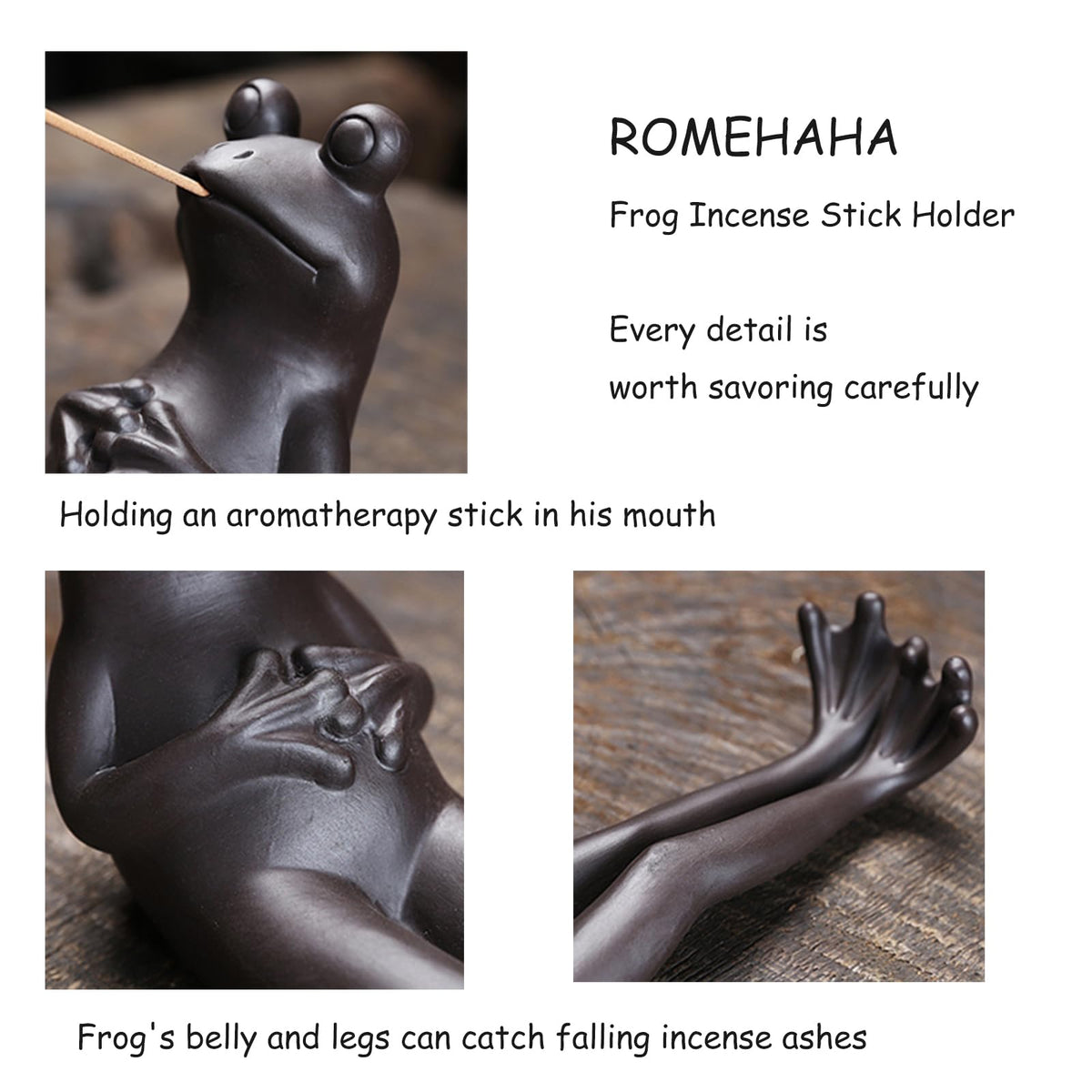 Frog Incense Holder (Frog(8"L x 3.6"Th))