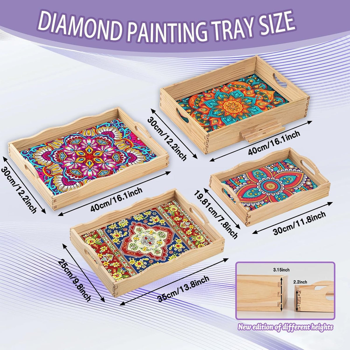 Diamond Art Kits for Adults Wooden Serving Trays with Handles (D Farmhouse CB NEW)