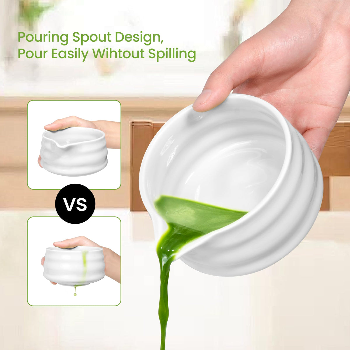 Matcha Whisk Set and Bowl (White)
