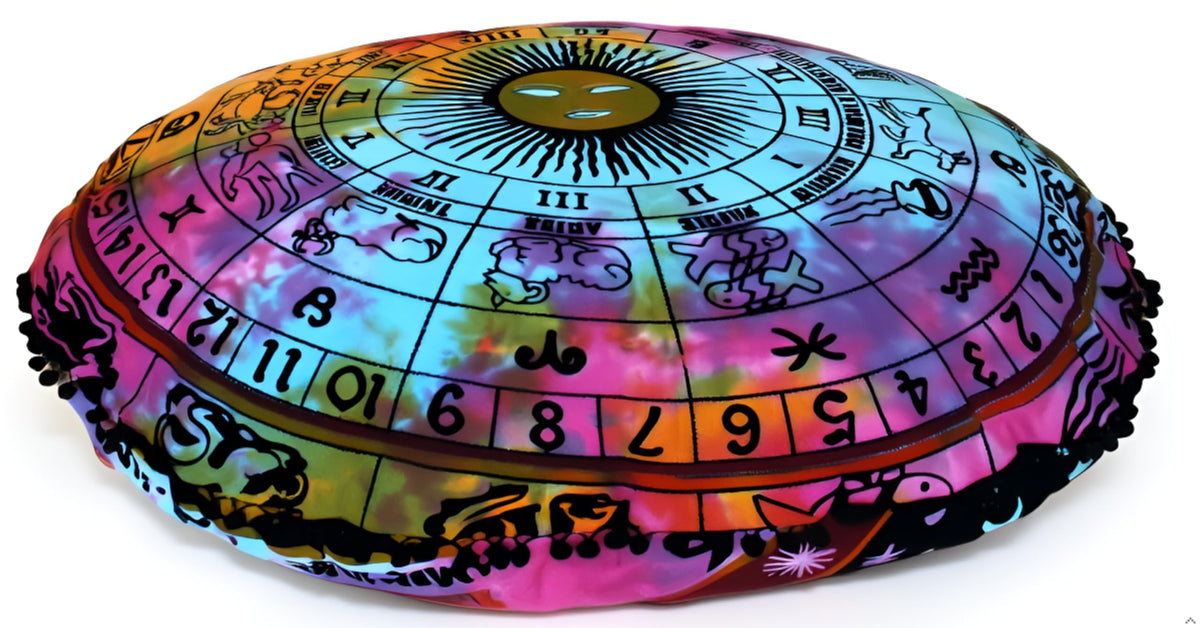 ICC 32 Inch Large Hippie Mandala Floor Pillow Ottoman Pouf Cover (Multi Color)