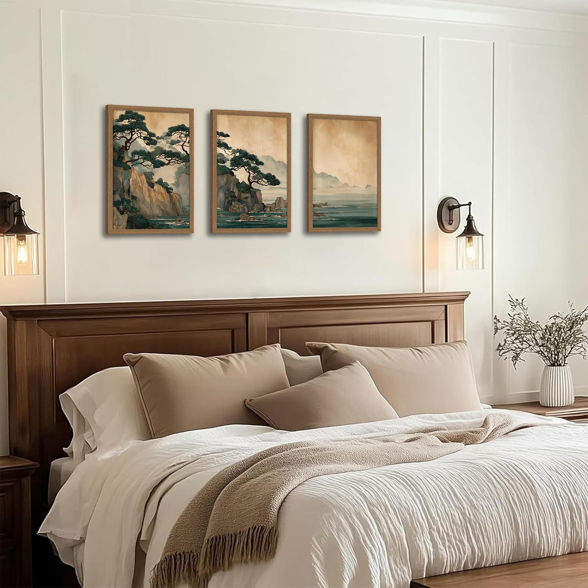 Japanese Zen Wall Art Set of 3 (TreeHill / 12x16 Inch)