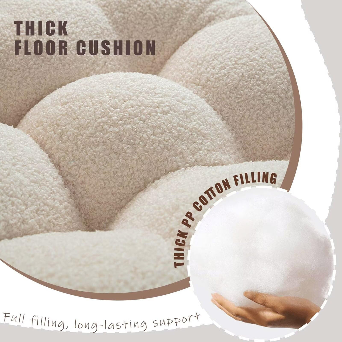 Large Meditation Pillow Set of 2 (Beige / 18×18in)