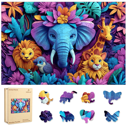 Wooden Puzzles for Adults (Animal World / 500 pieces)