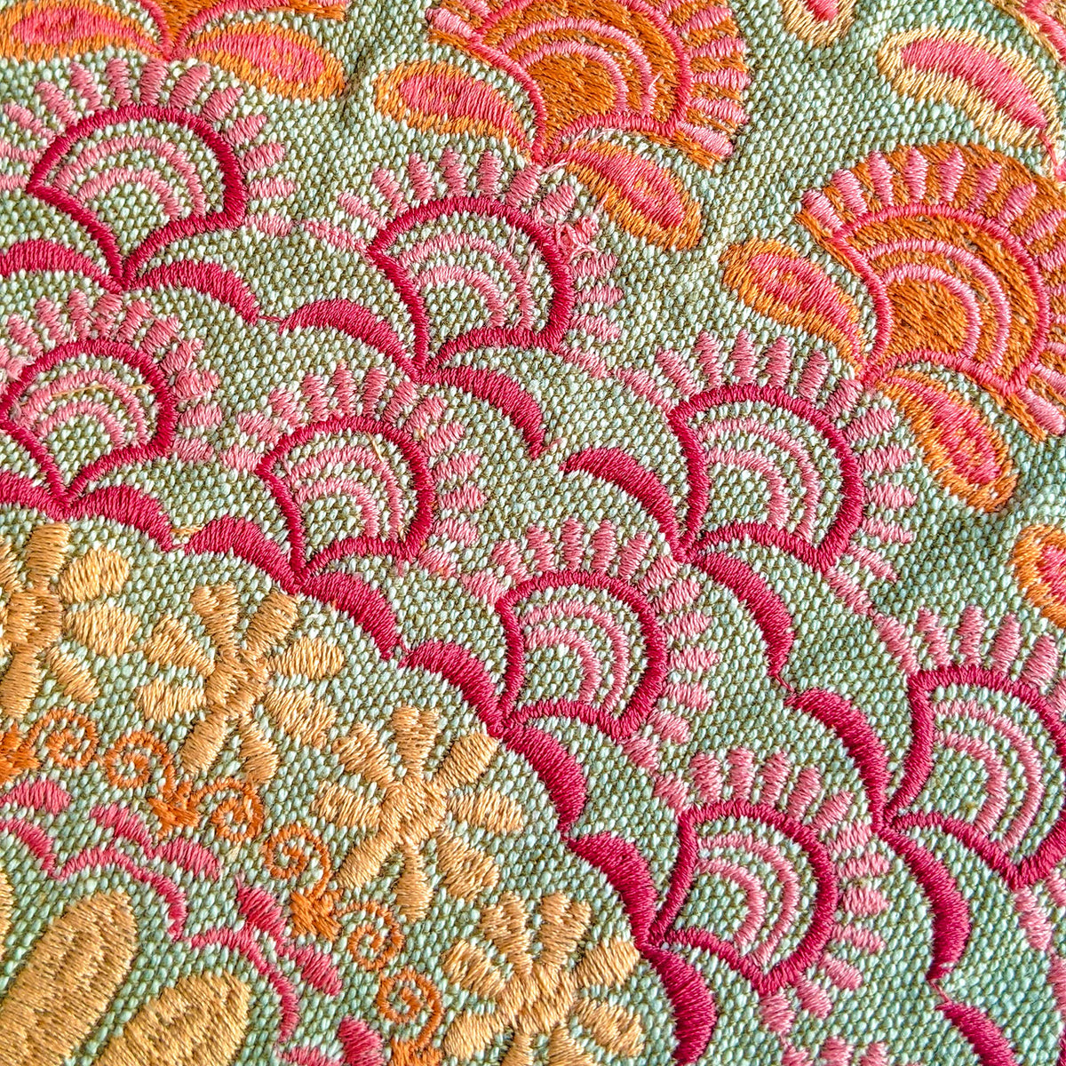 Large Boho Pouf Cushion Cover Pink Round Floor Pillow Luxury Kids Room Décor Cotton Pouf Ottoman Cushion for Meditation Yoga (Pouf Cover / Pink Peacock)