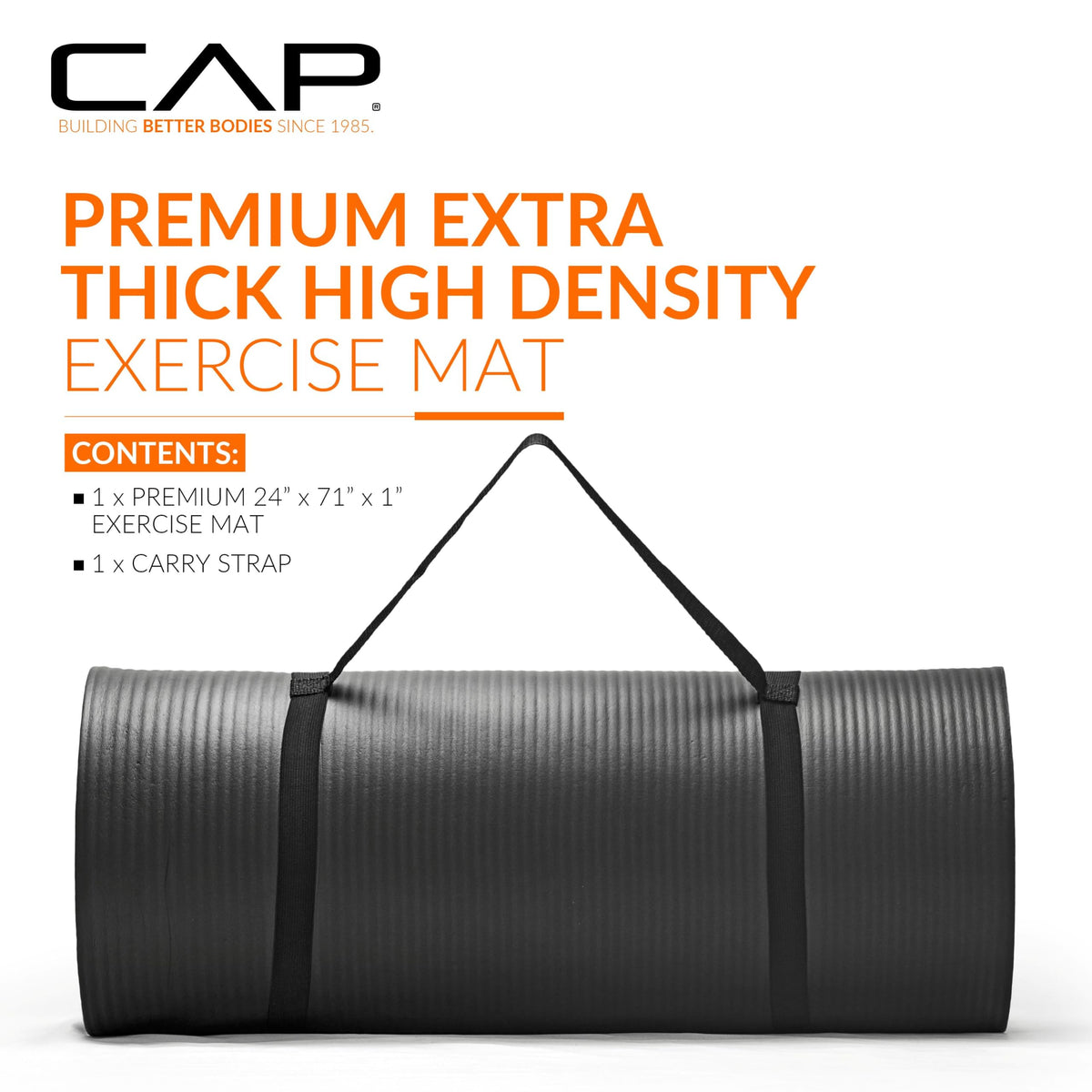 1" Extra Thick Yoga Mat (Black)