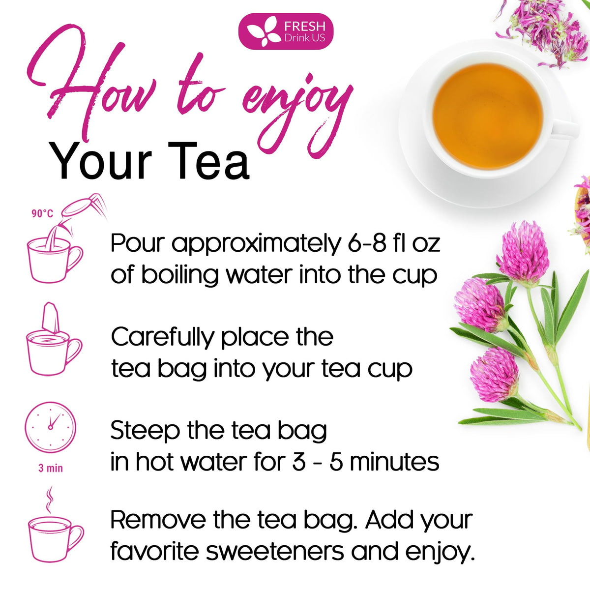 Premium Red Clover Herbal Tea (75 Tea Bags)