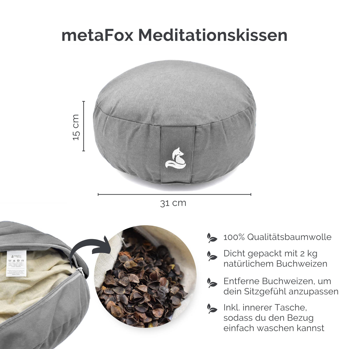 Meditation Cushion (Wolf Gray)