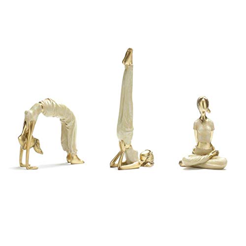 Meditating Yoga Girl Figurine Gold Yoga Figurine Sitting in Yoga Pose (Style6)