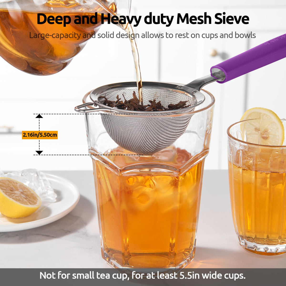 Fine Mesh Strainer (S-3.35in / (5) Purple)