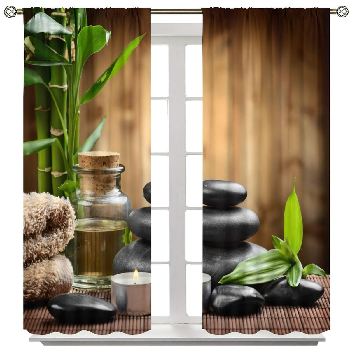 Zen Spa Blackout Curtains (31.5"W x 63"L (Pack of 2) / Zen-15)