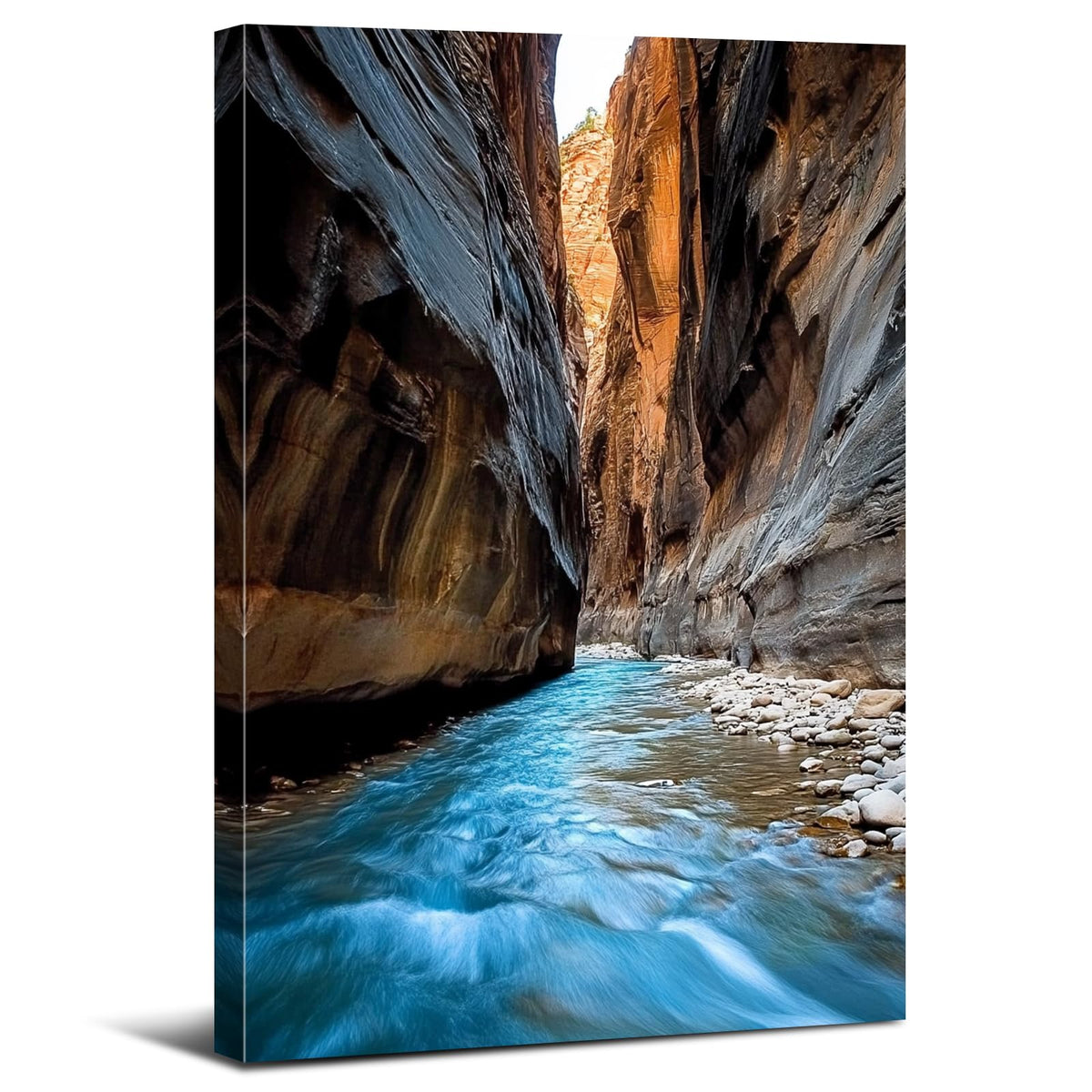 Rock Mountain Canvas Wall Art Decor Nature River Landscape Pictures for Bedroom Office Decoration 24x36" (24"L x 36"W / Nature03)