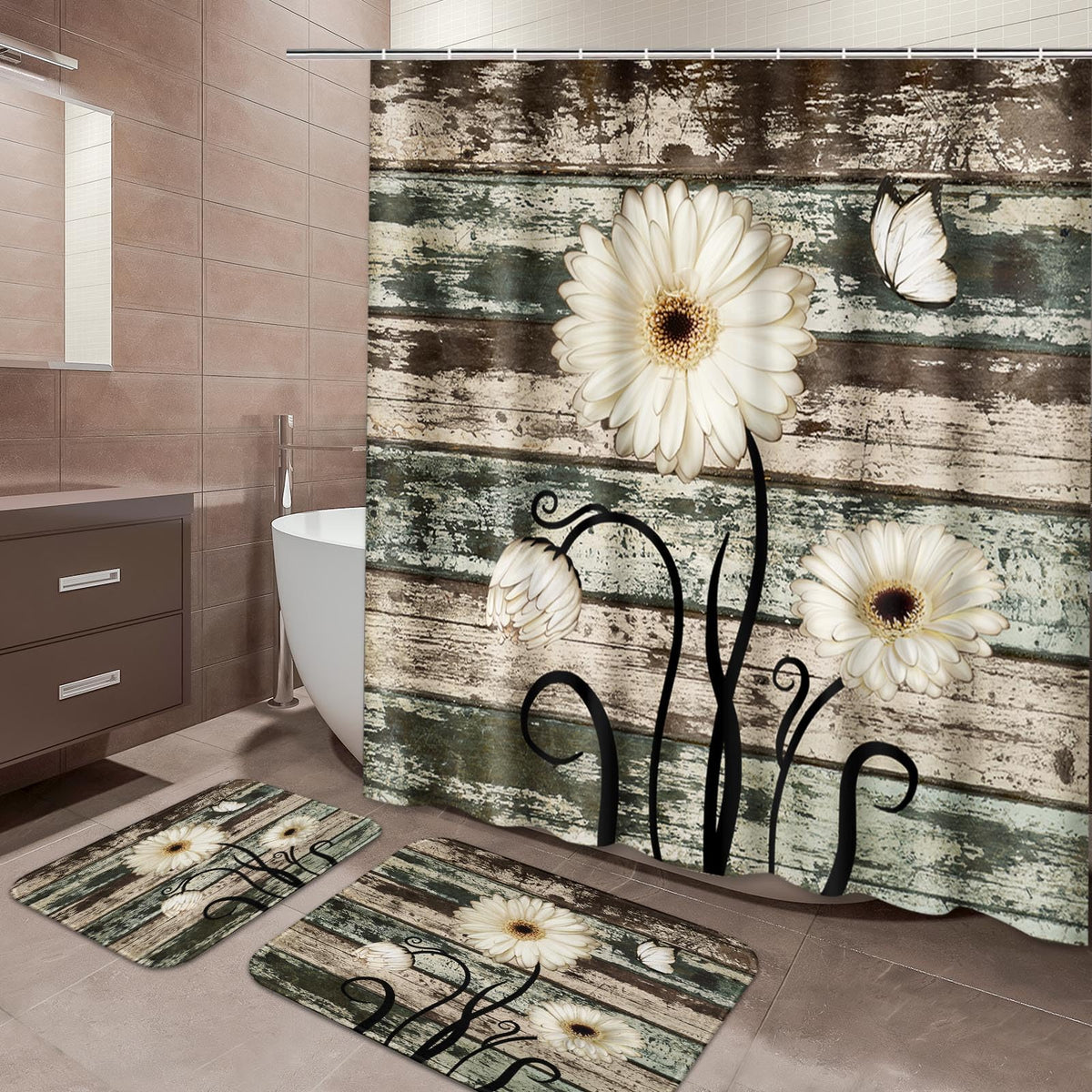 Bathroom Set of 3 (Vintage Flower)
