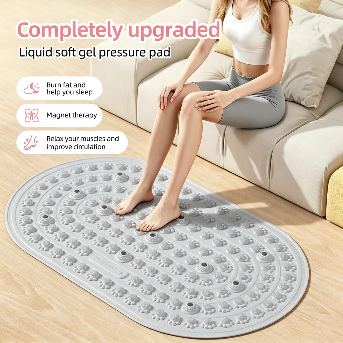 Acupressure Mat & Foot Massager (Grey)