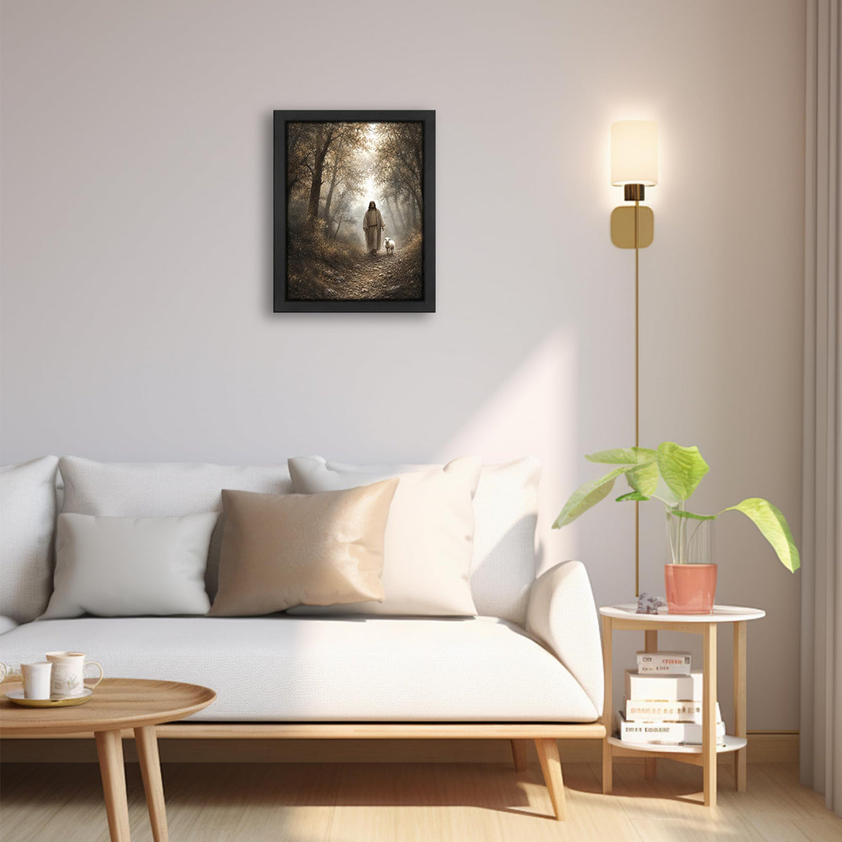 Jesus Lamb Decor Wall Art (Wall Art Framed 37 / 10"L x 8"W)