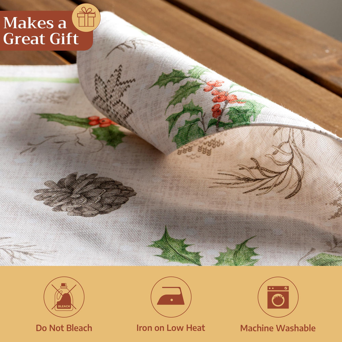 Placemats Set of 4 Reusable 100% Cotton (075 - Christmas Dew / 13" X 19" (Pack of 4))